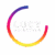Logo di Lucy Hairstyle con anello sfumato multicolore e scritta bianca per sfondi scuri